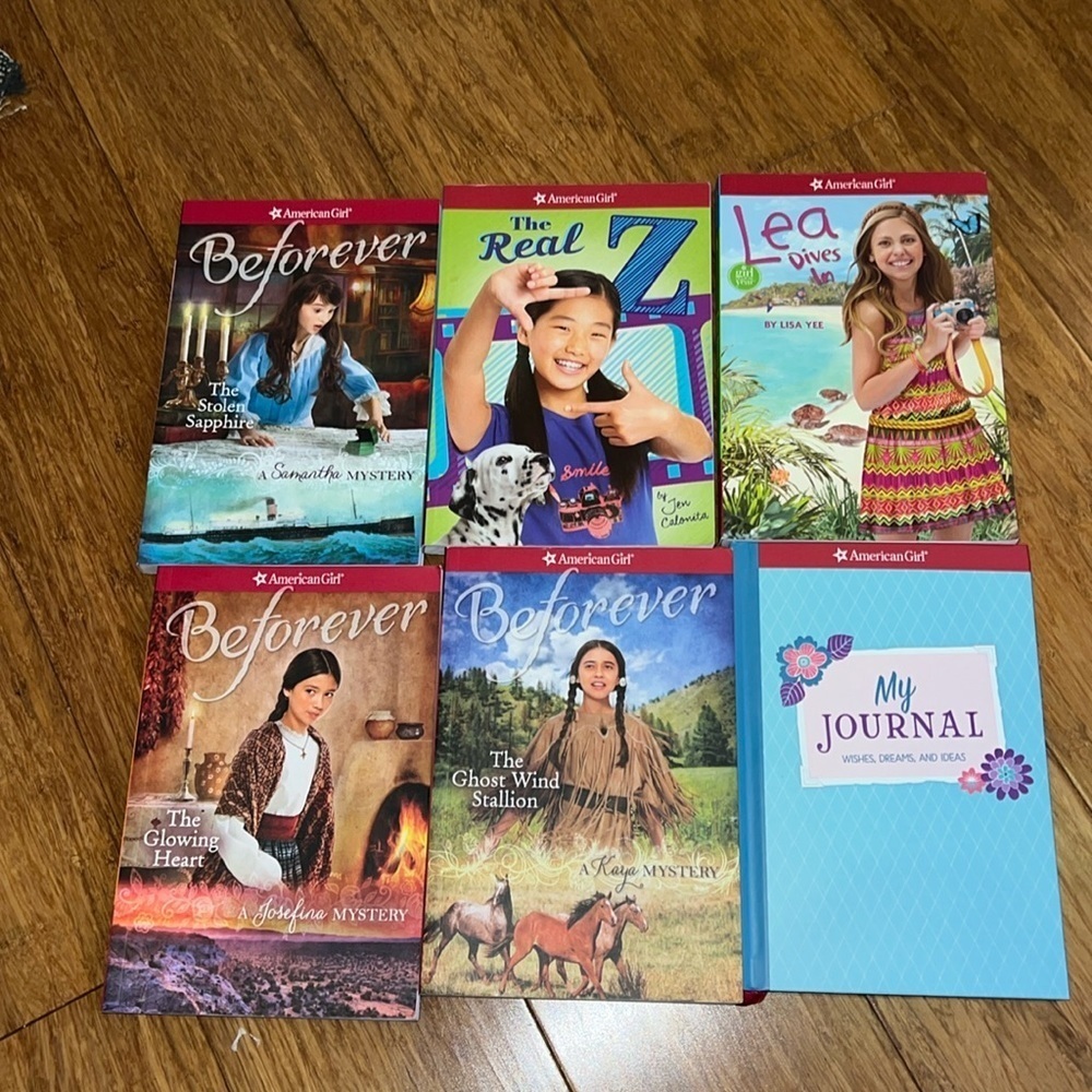 American girl collection of 5 paperback books and hardcover journal new!